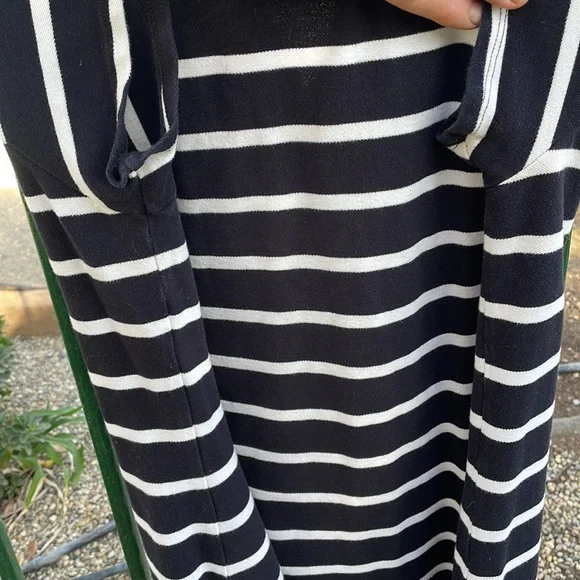 Do it all day dress! Lands End Polo Dress Black/White Stripes Size M (10-12) - Picture 3 of 5